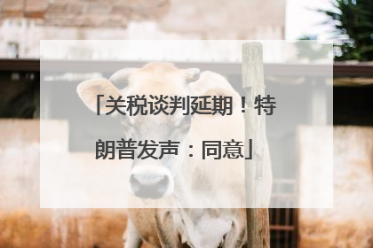 关税谈判延期！特朗普发声：同意