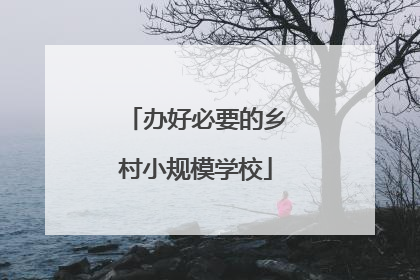 办好必要的乡村小规模学校