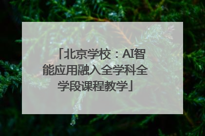 北京学校：AI智能应用融入全学科全学段课程教学