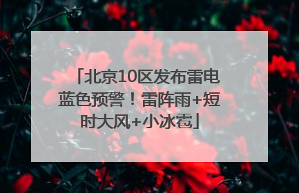 北京10区发布雷电蓝色预警！雷阵雨+短时大风+小冰雹