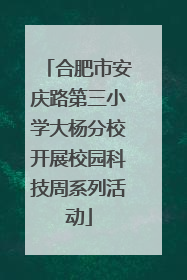 合肥市安庆路第三小学大杨分校开展校园科技周系列活动