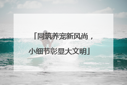 同筑养宠新风尚，小细节彰显大文明