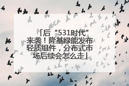 后“531时代”来袭！隆基绿能发布轻质组件，分布式市场后续会怎么走