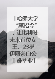 哈佛大学“禁招令”，让比利时未来首位女王、23岁伊丽莎白公主难毕业