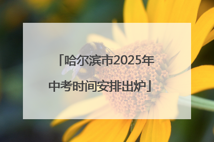 哈尔滨市2025年中考时间安排出炉