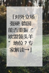 对外立场强硬 德国能否重振“欧盟领头羊”地位？专家解读→