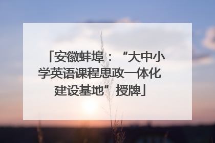 安徽蚌埠：“大中小学英语课程思政一体化建设基地”授牌