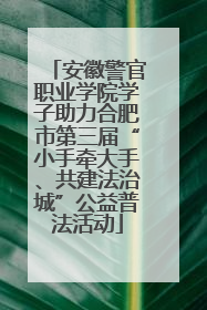 安徽警官职业学院学子助力合肥市第三届“小手牵大手、共建法治城”公益普法活动
