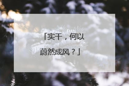 实干，何以蔚然成风？