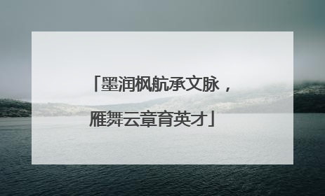 墨润枫航承文脉，雁舞云章育英才