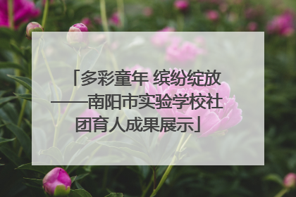 多彩童年 缤纷绽放——南阳市实验学校社团育人成果展示