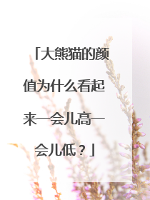 大熊猫的颜值为什么看起来一会儿高一会儿低？