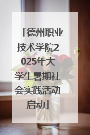 德州职业技术学院2025年大学生暑期社会实践活动启动