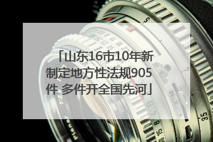 山东16市10年新制定地方性法规905件 多件开全国先河