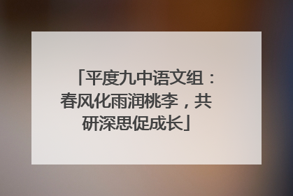平度九中语文组：春风化雨润桃李，共研深思促成长