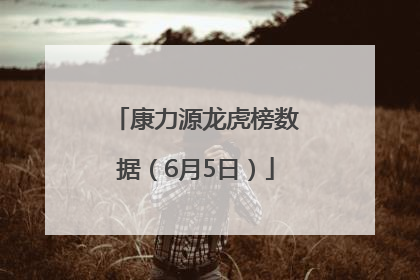 康力源龙虎榜数据（6月5日）