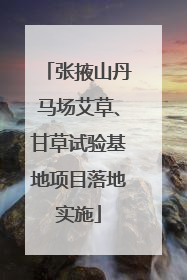 张掖山丹马场艾草、甘草试验基地项目落地实施