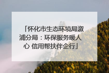 怀化市生态环境局溆浦分局：环保服务暖人心 信用帮扶伴企行