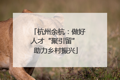 杭州余杭：做好人才“聚引留” 助力乡村振兴