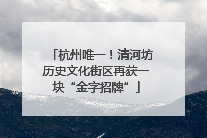 杭州唯一！清河坊历史文化街区再获一块“金字招牌”
