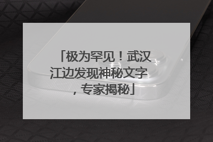 极为罕见！武汉江边发现神秘文字，专家揭秘