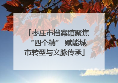 枣庄市档案馆聚焦“四个精” 赋能城市转型与文脉传承