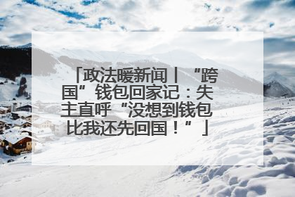 政法暖新闻丨“跨国”钱包回家记：失主直呼“没想到钱包比我还先回国！”
