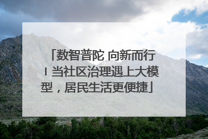 数智普陀 向新而行〡当社区治理遇上大模型，居民生活更便捷