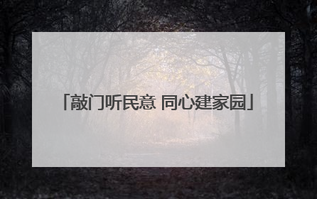 敲门听民意 同心建家园