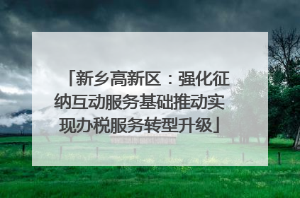 新乡高新区：强化征纳互动服务基础推动实现办税服务转型升级