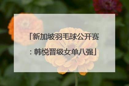 新加坡羽毛球公开赛：韩悦晋级女单八强