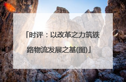 时评：以改革之力筑铁路物流发展之基(图)