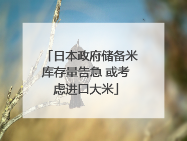 日本政府储备米库存量告急 或考虑进口大米