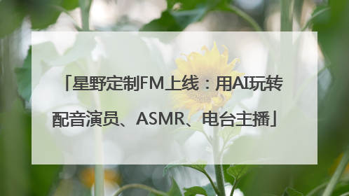 星野定制FM上线：用AI玩转配音演员、ASMR、电台主播