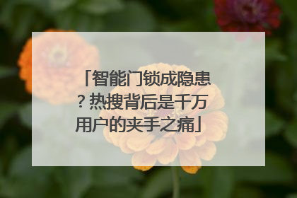 智能门锁成隐患？热搜背后是千万用户的夹手之痛
