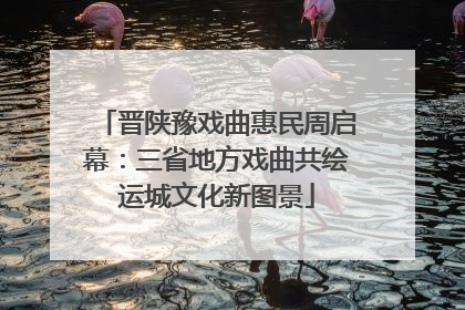 晋陕豫戏曲惠民周启幕：三省地方戏曲共绘运城文化新图景