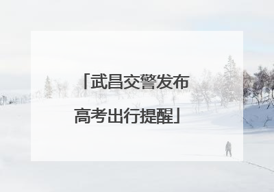 武昌交警发布高考出行提醒