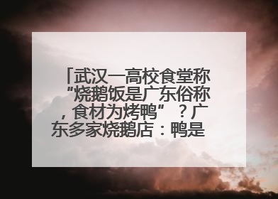 武汉一高校食堂称“烧鹅饭是广东俗称，食材为烤鸭”？广东多家烧鹅店：鸭是鸭鹅是鹅