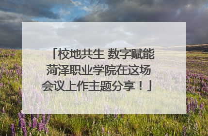 校地共生 数字赋能 菏泽职业学院在这场会议上作主题分享！
