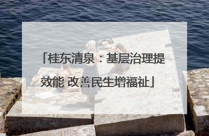 桂东清泉：基层治理提效能 改善民生增福祉