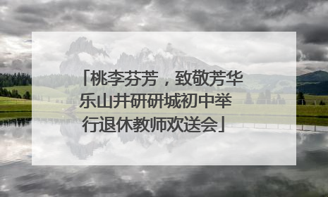 桃李芬芳，致敬芳华 乐山井研研城初中举行退休教师欢送会