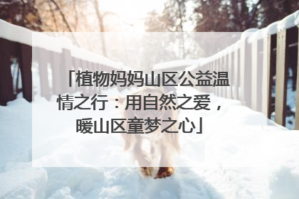 植物妈妈山区公益温情之行：用自然之爱，暖山区童梦之心
