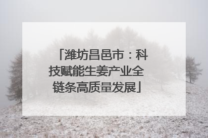 潍坊昌邑市：科技赋能生姜产业全链条高质量发展