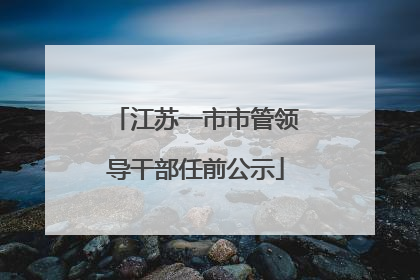 江苏一市市管领导干部任前公示