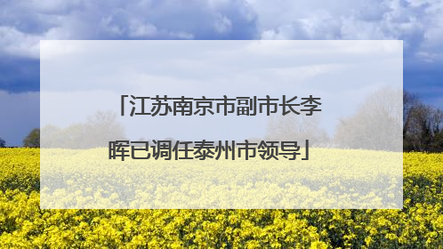 江苏南京市副市长李晖已调任泰州市领导