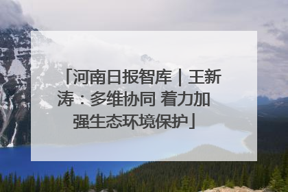 河南日报智库｜王新涛：多维协同 着力加强生态环境保护