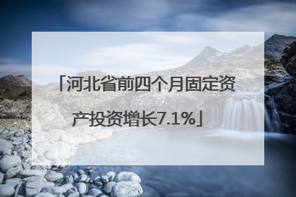 河北省前四个月固定资产投资增长7.1%