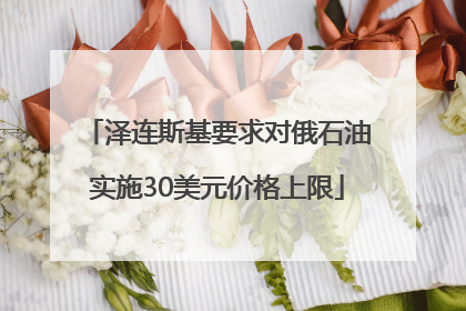 泽连斯基要求对俄石油实施30美元价格上限