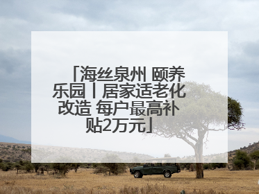 海丝泉州 颐养乐园丨居家适老化改造 每户最高补贴2万元