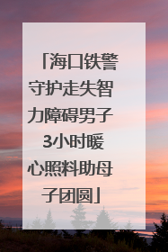 海口铁警守护走失智力障碍男子 3小时暖心照料助母子团圆